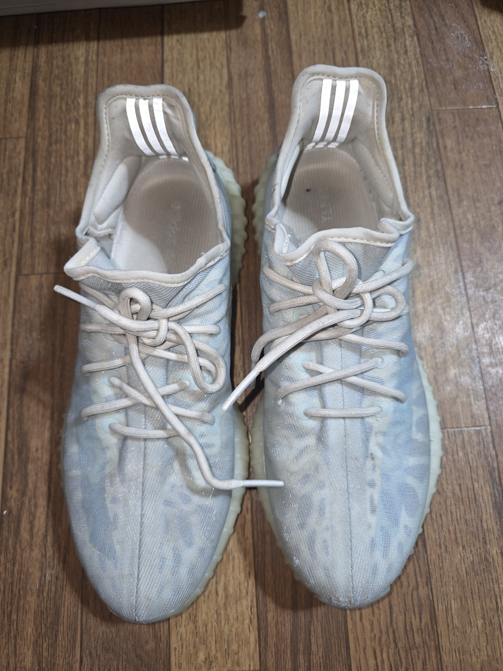 Adidas Yeezy Light Blue Athletic Sneakers - Breathable Lace-Up Comfort No Box